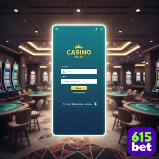 Ilustração de Descubra o aplicativo cassino da 615bet para jogos mobile