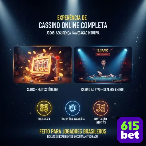 Ilustração de Acesse o cassino online 615bet com agilidade e segurança